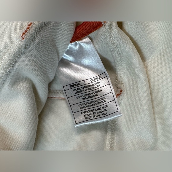 Nike vintage style 12/14 Large girls boys track style zip up jacket cream orange - Picture 5 of 6